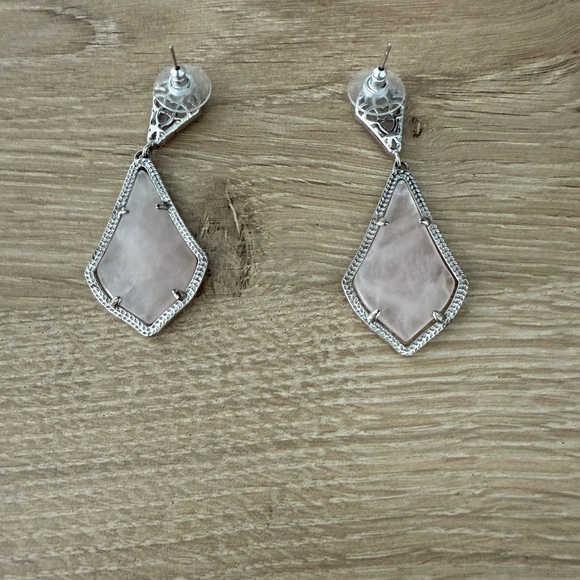 Kendra Scott Rose Quartz Drop Earrings - Picture 2 of 2